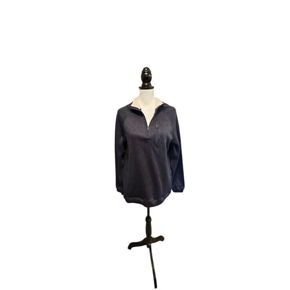 Old River Men's 1/4 Zip Navy Blue Pullover Sweater Size M Casual Knit - Picture 2 of 12